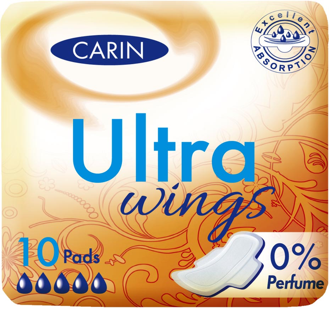 Podpaski higieniczne Carin Ultra Wings 10 szt (8594004300669) - obraz 1