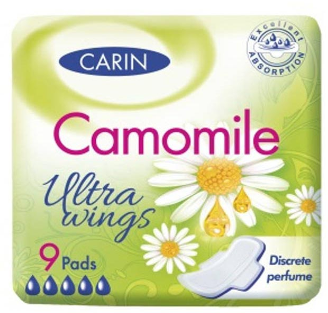 Прокладки для трусиків з крильцями Carin Ultra Wings Camomile ультратонкі 9 шт (8594004300942) - зображення 1