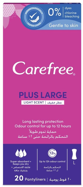 Wkładki higieniczne Carefree Plus large delikatny zapach 20 szt (3574660039559) - obraz 1