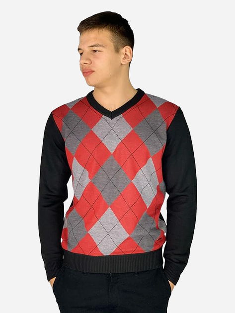 Пуловер мужской Pierre Cardin 31840208 M Черный/Серый/Красный - изображение 1