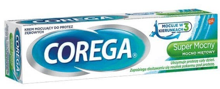 Крем для зубних протезів Corega Super Strong Mint Fixative 70 г (5054563081780) - зображення 1
