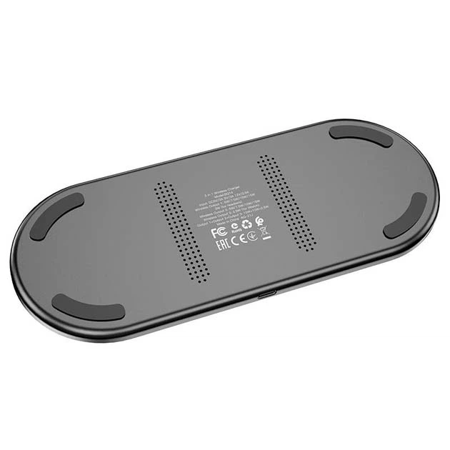 Зарядний бездротовий пристрій BOROFONE BQ14 3in1 22.5W швидка зарядка для смартфонів, навушників, смарт-годинників Чорний - изображение 4