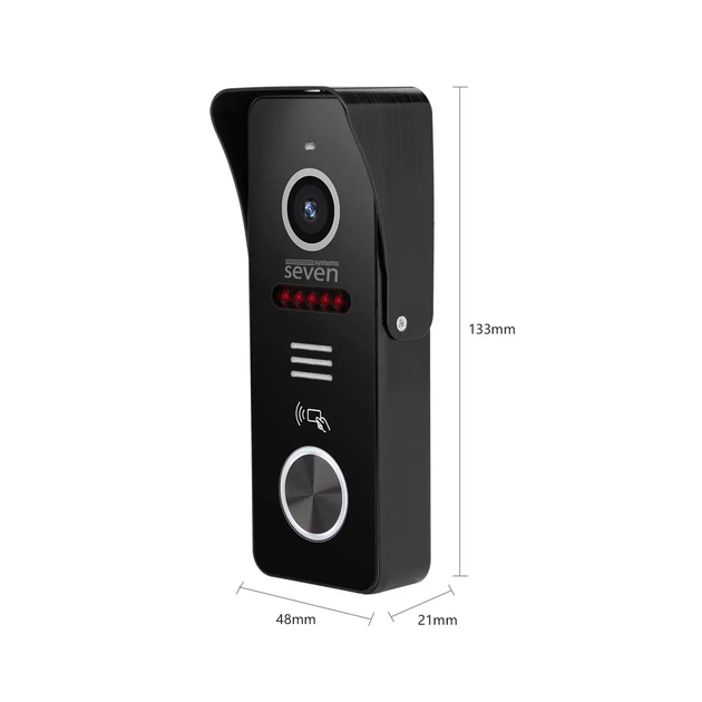 Вызывная панель с EM-Marin считывателем SEVEN CP-7502F RFID black, 2Мп - Фото 6 Вызывная панель с EM-Marin считывателем SEVEN CP-7502F RFID black, 2Мп - изображение 6