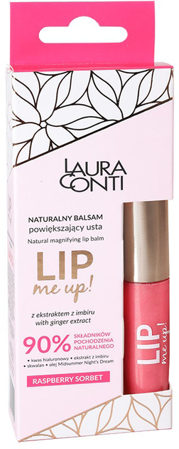 Balsam Laura Conti Lip Me Up naturalny powiększający usta z ekstraktem z imbiru Raspberry Sorbet 9 ml (5907573411422) - obraz 1