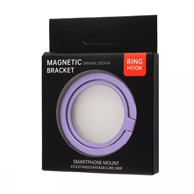 Кольцо-держатель для телефона MagSafe Magnetic ring holder Lite с подставкой Фиолетовый - Фото 2 Кольцо-держатель для телефона MagSafe Magnetic ring holder Lite с подставкой Фиолетовый - изображение 2