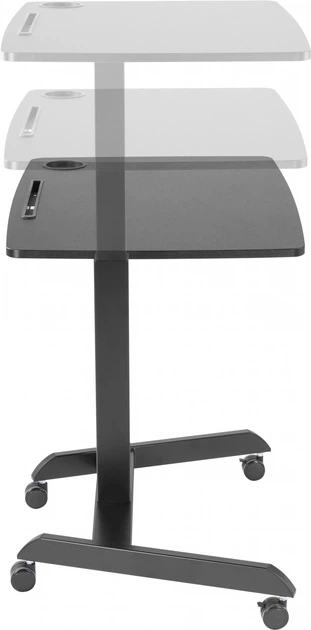 Приставной мобильный столик с регулировкой высоты Officepro ODM380B Black - изображение 2
