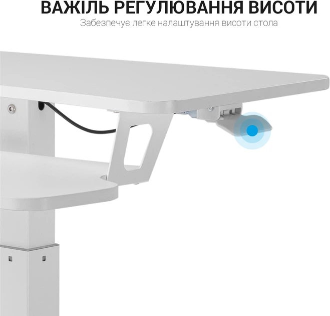 Приставной мобильный столик с регулировкой высоты Officepro ODM460W White - изображение 12