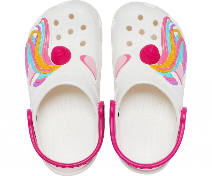 Крокси та сабо для дівчаток Classic I AM Unicorn White J2 (33-34) білі - Фото 3 Крокси та сабо для дівчаток Classic I AM Unicorn White J2 (33-34) білі - зображення 3