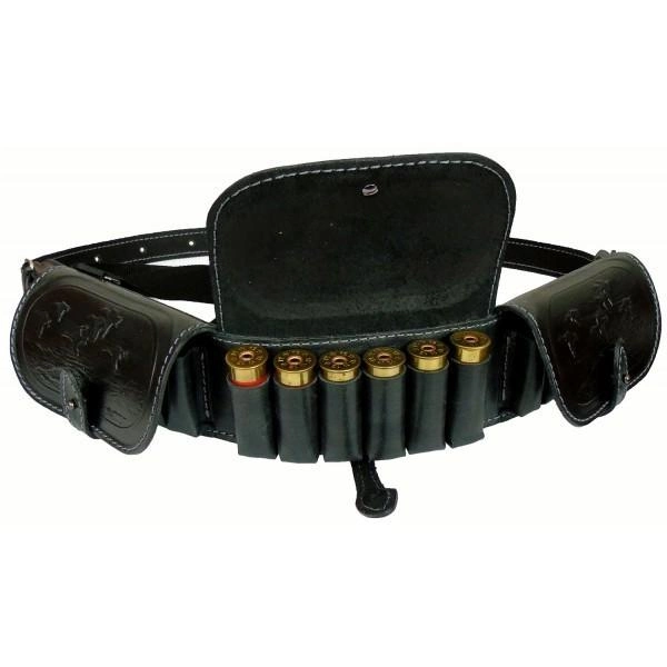 Патронташ Медан однорядный кожаный с тиснением на 18 патронов 12 калибр (2000 чорний) - изображение 2