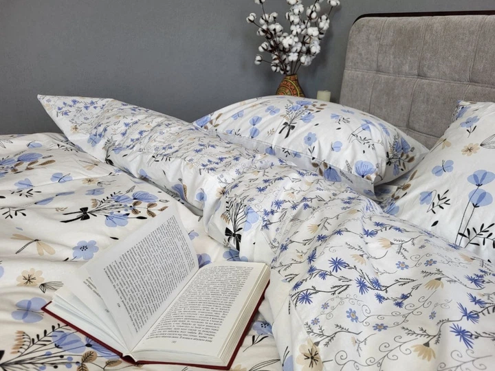 Комплект постільної білизни Комфорт Текстиль linen Блакіть Двоспалений (2070180004) - зображення 4