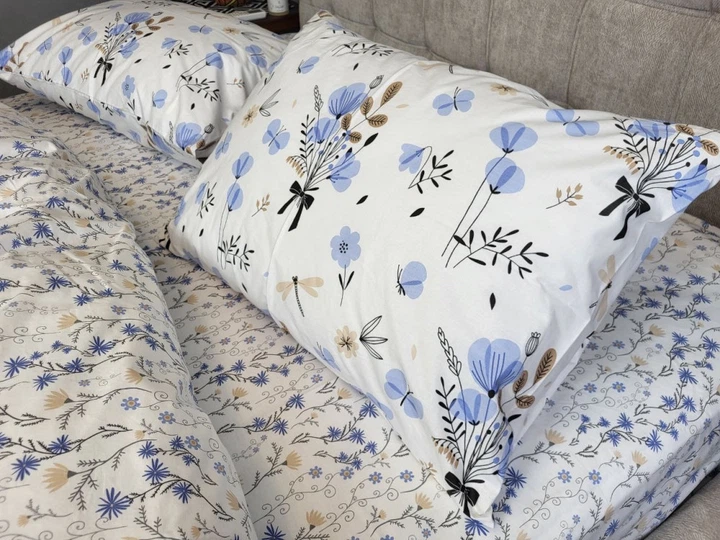 Комплект постільної білизни Комфорт Текстиль linen Блакіть Двоспалений (2070180004) - зображення 3