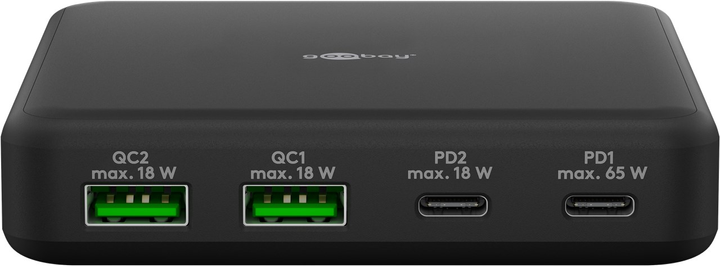 Багатопортовий 4-кратний настільний зарядний пристрій Goobay Wentronic USB 3.0 sw 65 Вт 2x USB-C 2x USB-A (4040849617720) - зображення 2