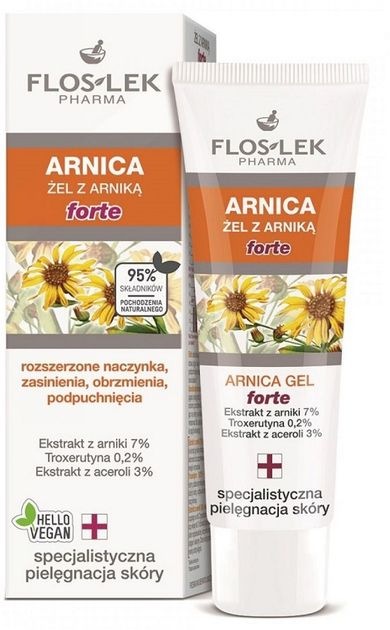 Гель для обличчя Floslek Arnica з арнікою форте від розширених капілярів, синців, набряків та припухлостей 50 мл (5905043004334) - зображення 1