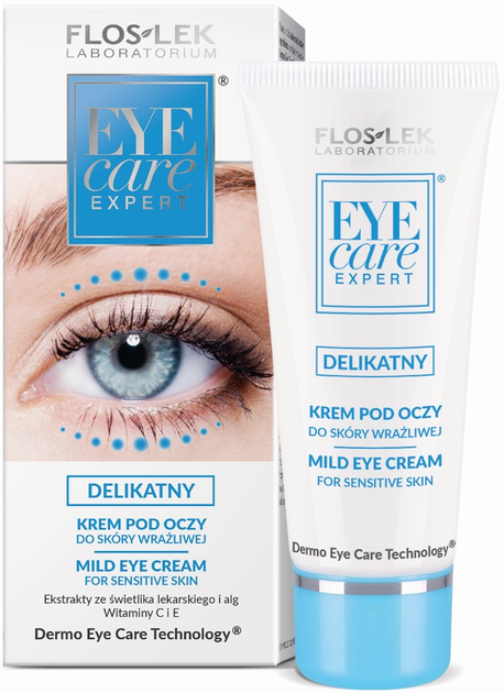 Крем для чутливої шкіри навколо очей Floslek Eye Care Expert ніжний для чутливої шкіри 30 мл (5905043000442) - зображення 1