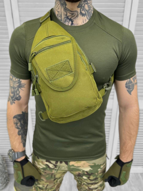 Тактична сумка нагрудна Cross Bag Slim Hex Olive - зображення 1