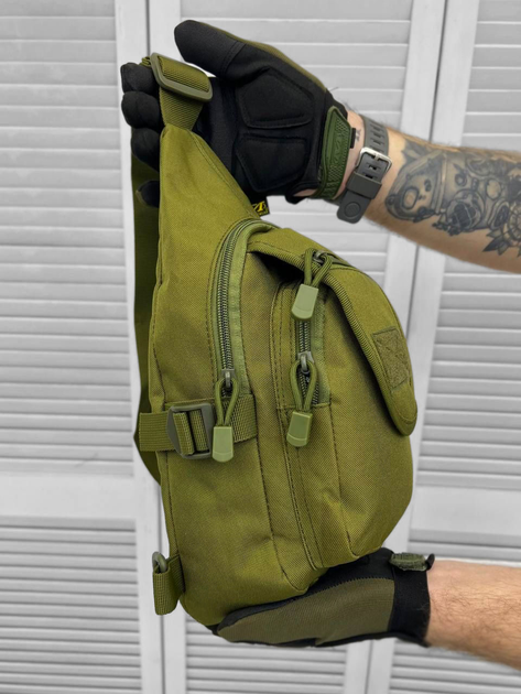 Тактична сумка нагрудна Cross Bag Slim Hex Olive - зображення 2