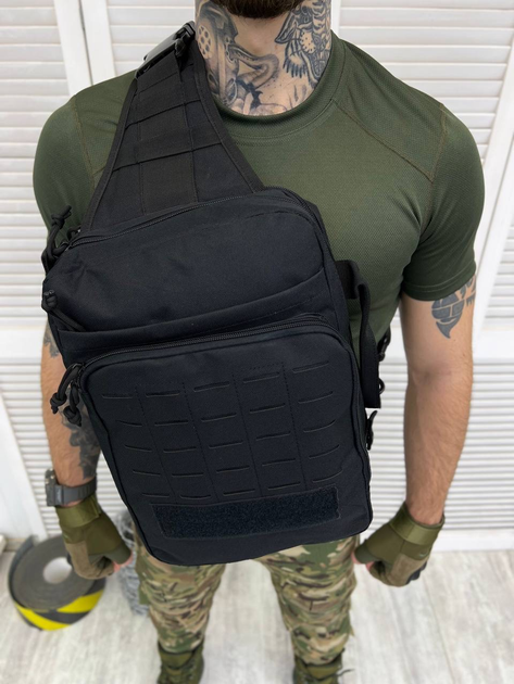 Сумка слінг тактична з лямкою Tactical Bag Black 30 л - изображение 1