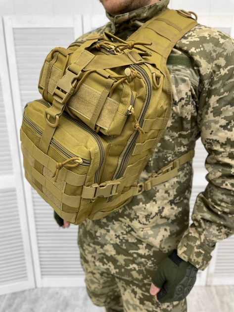 Сумка тактична нагрудна Tactical bag Coyote 20 л - изображение 1
