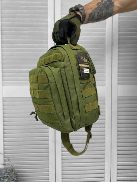 Сумка тактична з однією лямкою Tactical bag Olive 30 л - изображение 2