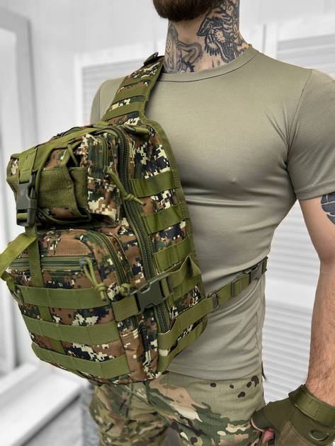 Сумка тактична нагрудна Tactical bag Multicam 20 л - зображення 1