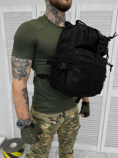 Сумка тактична з однією лямкою Tactical Bag Black 30 л - изображение 1
