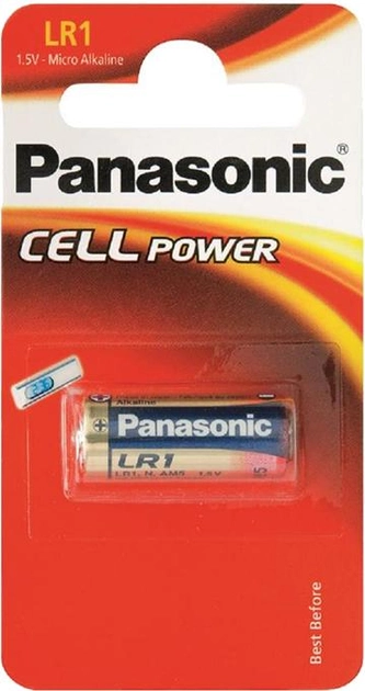 Батарейка Panasonic лужна LR1 (910А, MN9100) блістер, 1 шт (LR1L/1BE) - зображення 1