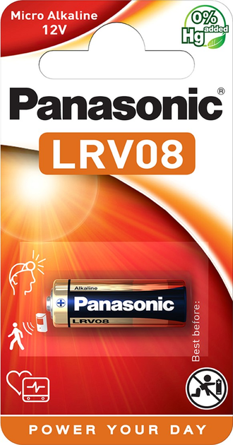 Батарейка Panasonic лужна LRV08 (A23, MN21, V23) блістер, 1 шт (LRV08L/1BE) - зображення 1