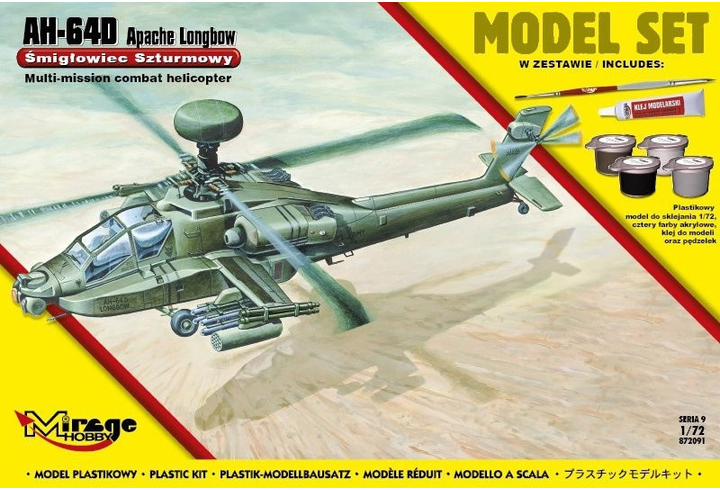 Model do składania Mirage AH-64D Apache Longbow skala 1:72 (5901463872911) - obraz 5
