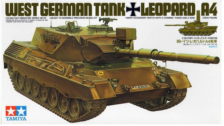 Model do składania Tamiya West German Tank Leopard A4 skala 1:35 (4950344992690) - obraz 1