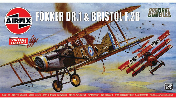Model do składania Airfix Fokker Dr1 & Bristol F2B Dogfight Doubles skala 1:72 (5063129001209) - obraz 1