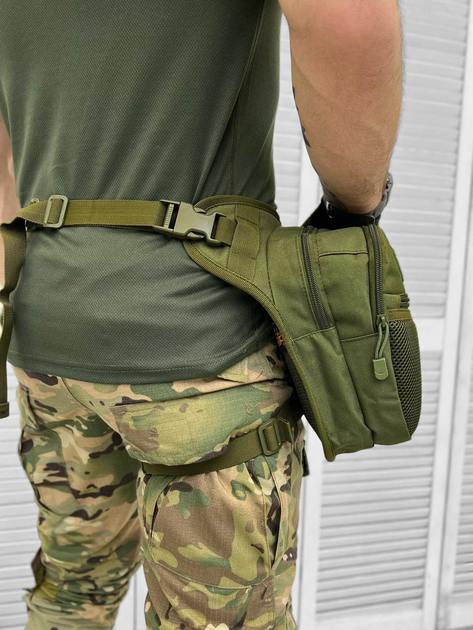 Тактична сумка поясна на ногу Tactical Bag Olive Elite - зображення 2