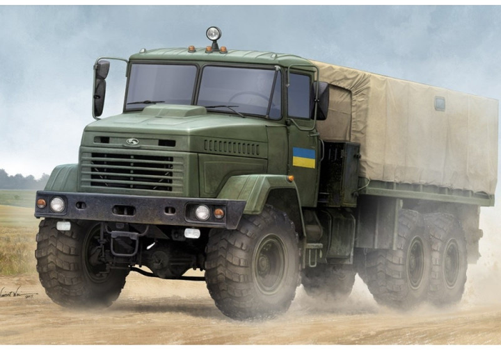 Model do składania Hobby Boss Ukraine KrAZ-6322 Soldier Cargo Truck skala 1:35 (6939319255129) - obraz 2