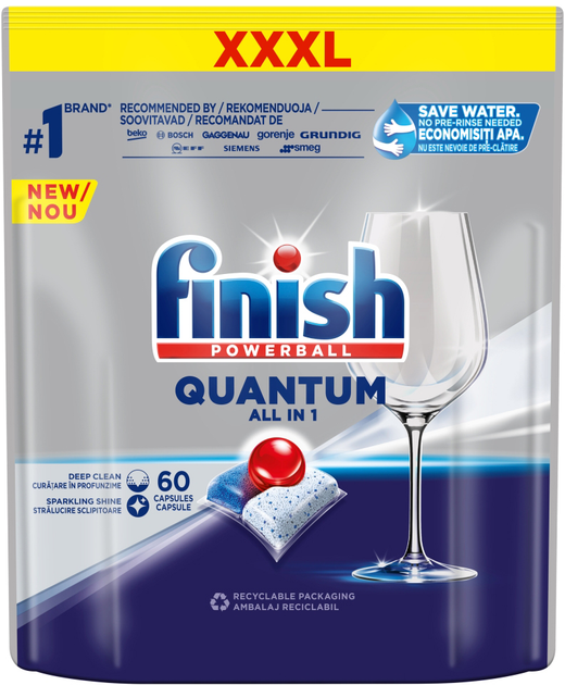 Капсули для посудомийної машини FINISH Quantum All in 1 Fresh 60 шт (5908252004881) - зображення 1