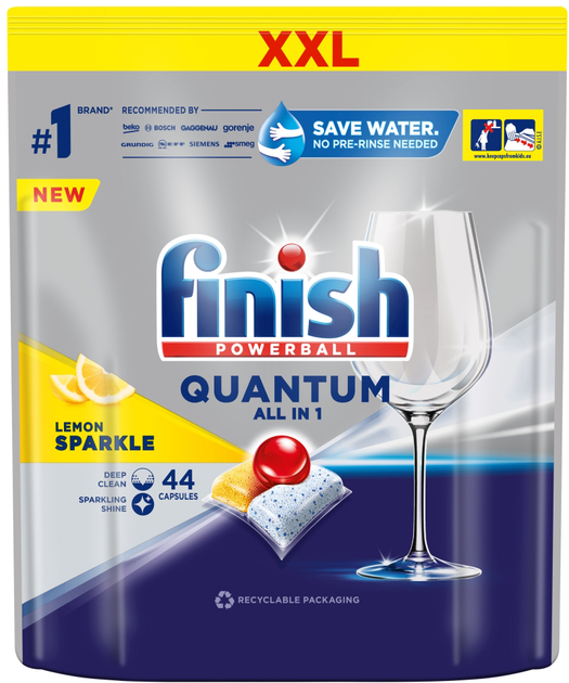 Kapsułki do zmywarki FINISH Quantum All in 1 Lemon 44 szt (5908252005246) - obraz 1