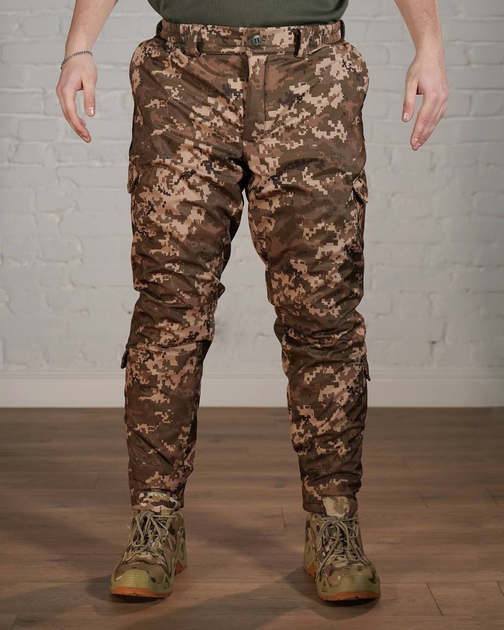 Зимние тактические брюки SoftShell с утеплителем ХОЛОСОФТ пиксель теплая флисовая подкладка L - (50) - изображение 1