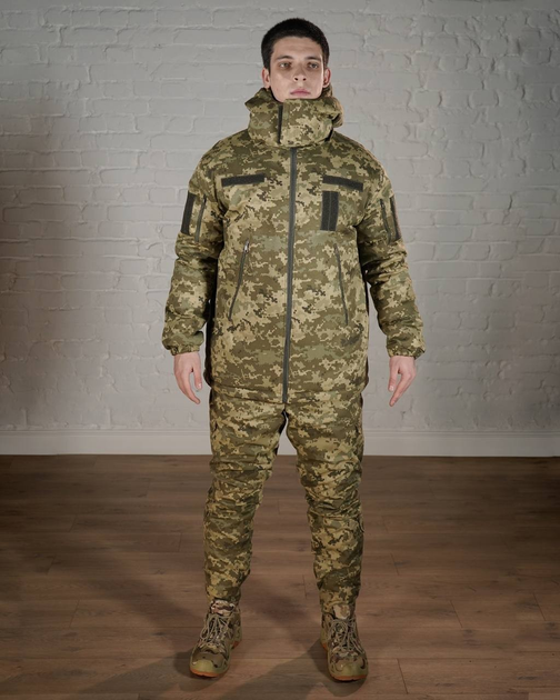 Форма армійська зимова водонепроникаюча ГРЕТА з утеплювачем ХОЛОСОФТ піксель штани бушлат з капюшоном XXL - (54) - зображення 1