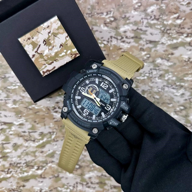Мужские часы Patriot 012BKKHTRO ТРО Черные с хаки + Коробка - изображение 5