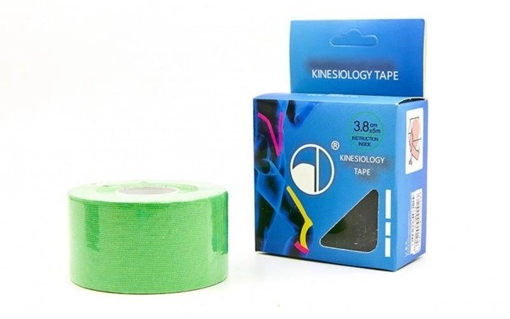 Кинезио тейп в рулоне 3,8 см х 5м (Kinesio tape) эластичный пластырь BC-4863-3,8 Зеленый - изображение 1