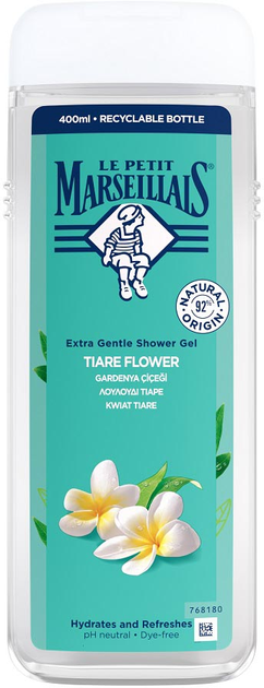 Гель для душу Le Petit Marseillais Extra Gentle Shower Cream квітка тіаре 400 мл (3574661714912) - зображення 1