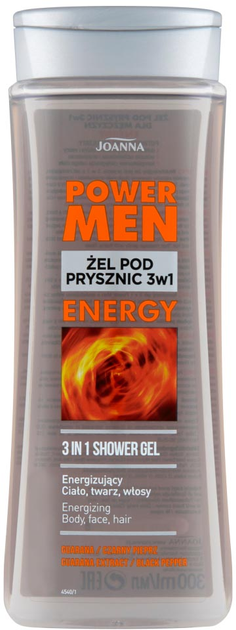 Żel pod prysznic 3 w 1 Joanna Power Men energy 300 ml (5901018016555) - obraz 1