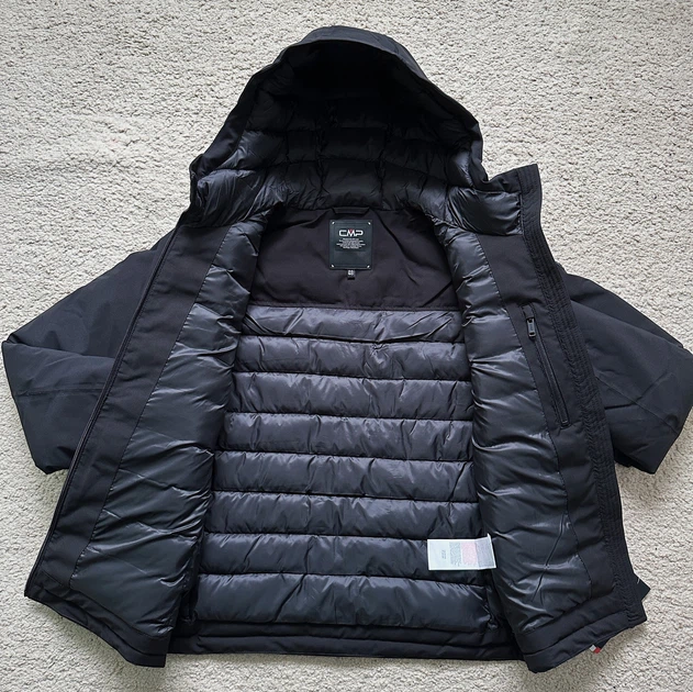 Мужская куртка CMP Man Jacket Fix Hood 33K3827-U901 56 (3XL) черная (11910040) - изображение 3