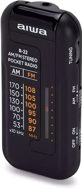 Odbiornik radiowy Aiwa R-22BK Czarny (8435256896930) - obraz 4