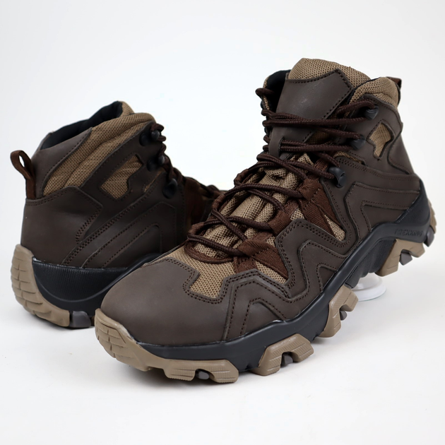Ботинки кожаные OKSY TACTICAL Brown демисезонные 41 размер - изображение 2