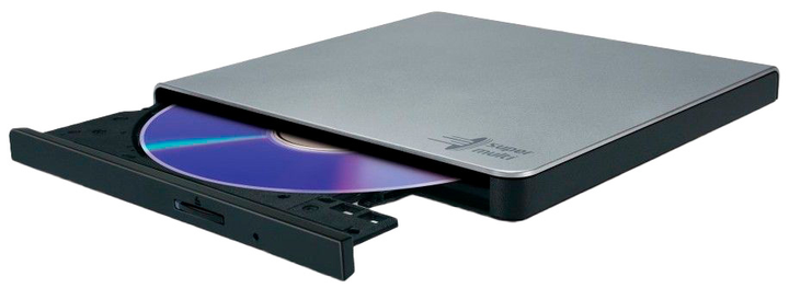 Зовнішній оптичний привід Hitachi-LG Externer DVD-Brenner HLDS GP57ES40 Slim USB Silver (GP57ES40.AHLE10B) - зображення 3
