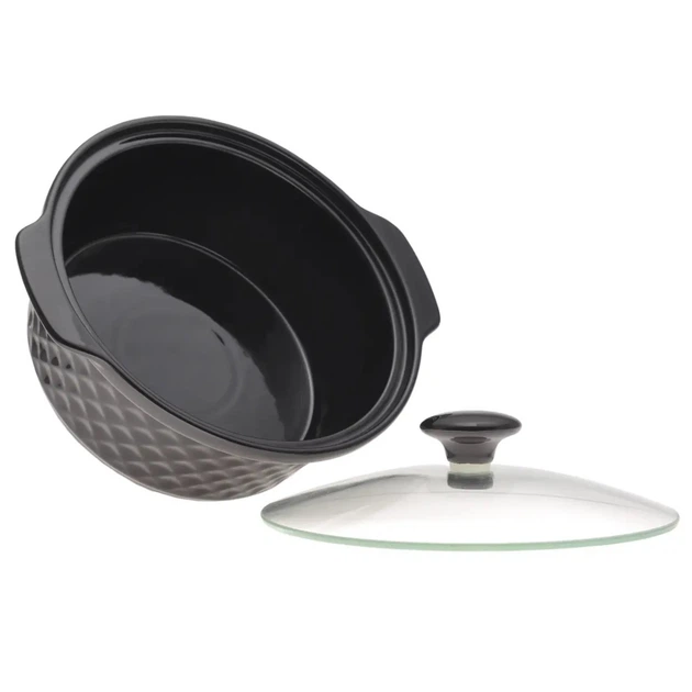 Марміт керамічний Kamille KM-6425 24х21х8 см 1.5 л чорний - Фото 3 Марміт керамічний Kamille KM-6425 24х21х8 см 1.5 л чорний - зображення 3