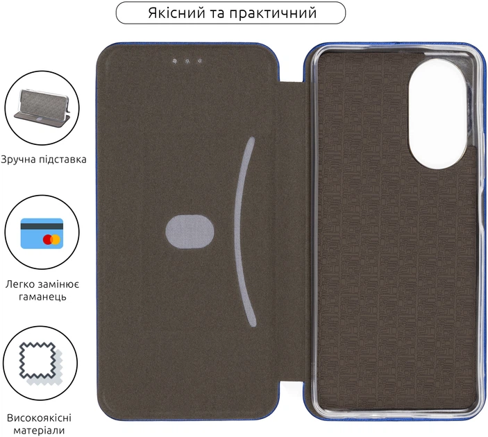 Чехол-книжка для смартфона ArmorStandart G-Case для OPPO A58 4G Blue (ARM66479) - Фото 3 Чехол-книжка для смартфона ArmorStandart G-Case для OPPO A58 4G Blue (ARM66479) - изображение 3