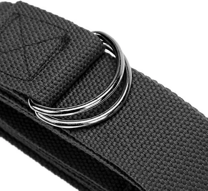 Ремень для йоги EasyFit EF-1830-BK петля-пояс для пилатеса и растяжки Черный (56001300) - Фото 3 Ремень для йоги EasyFit EF-1830-BK петля-пояс для пилатеса и растяжки Черный (56001300) - изображение 3