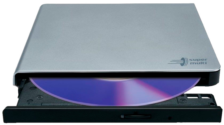 Зовнішній оптичний привід Hitachi-LG Externer DVD-Brenner HLDS GP57ES40 Slim USB Silver (GP57ES40.AHLE10B) - зображення 4