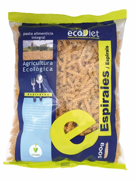 Makarony Ecodiet Integral Spirals 500 g (8425652062046) - obraz 1