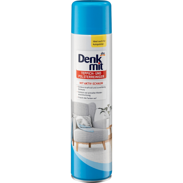 Засіб для чищення килимів і оббивки з активною піною Denkmit teppich und polsterreiniger 600 мл - зображення 5
